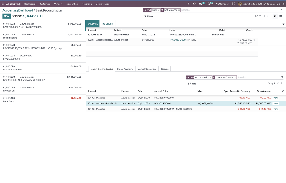 Odoo Accounting smart reconcilation