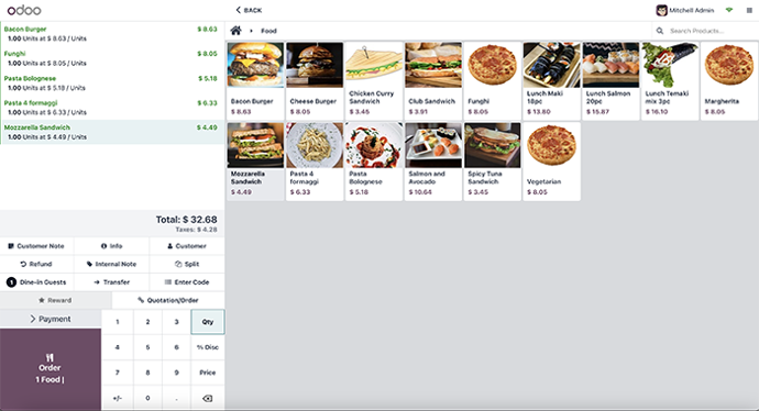 Odoo POS for food ordering